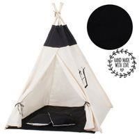 Tipi tente pour enfant en coton SPRINGOS - Noir - 160x120x100 см - вкл. 2 куссенса