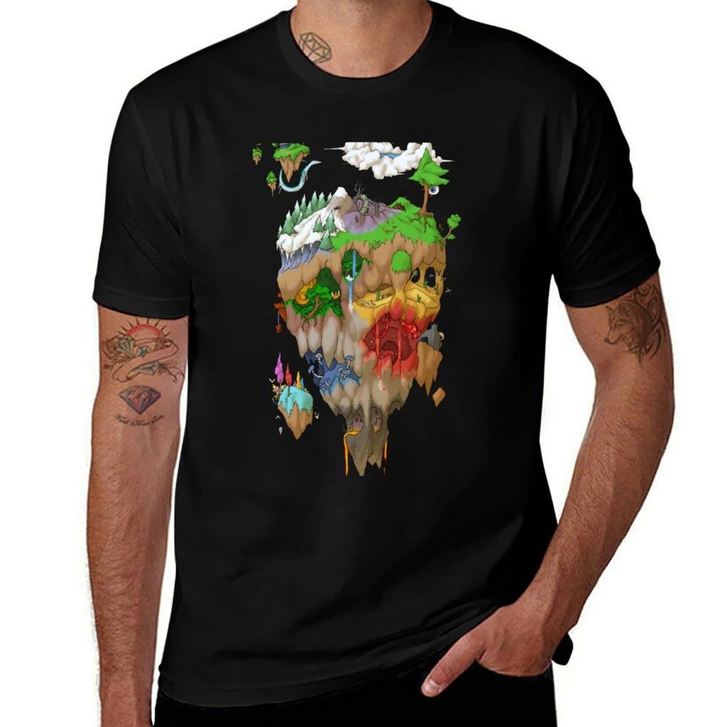 Terraria Floating Island T-Shirt Anime T Shirts for Man T Shirt Men 100% Cotton Luxury Brand T-Shirt