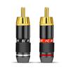 Black&red RCA Male Video/Audio RCA Plug Cable Wire Connector Gold Plated Adapter