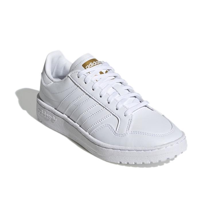 adidas Originals Team Court J Износостойкие Износостойкие Низкие Детские Кеды для Скейтбординга Белый Подростки EF6809