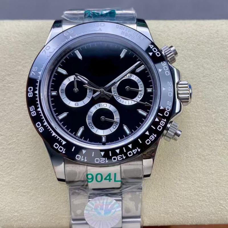 Мужские автоматические механические часы Rolex Daytona 40 мм, многофункциональные, с инкрустацией бриллиантами.