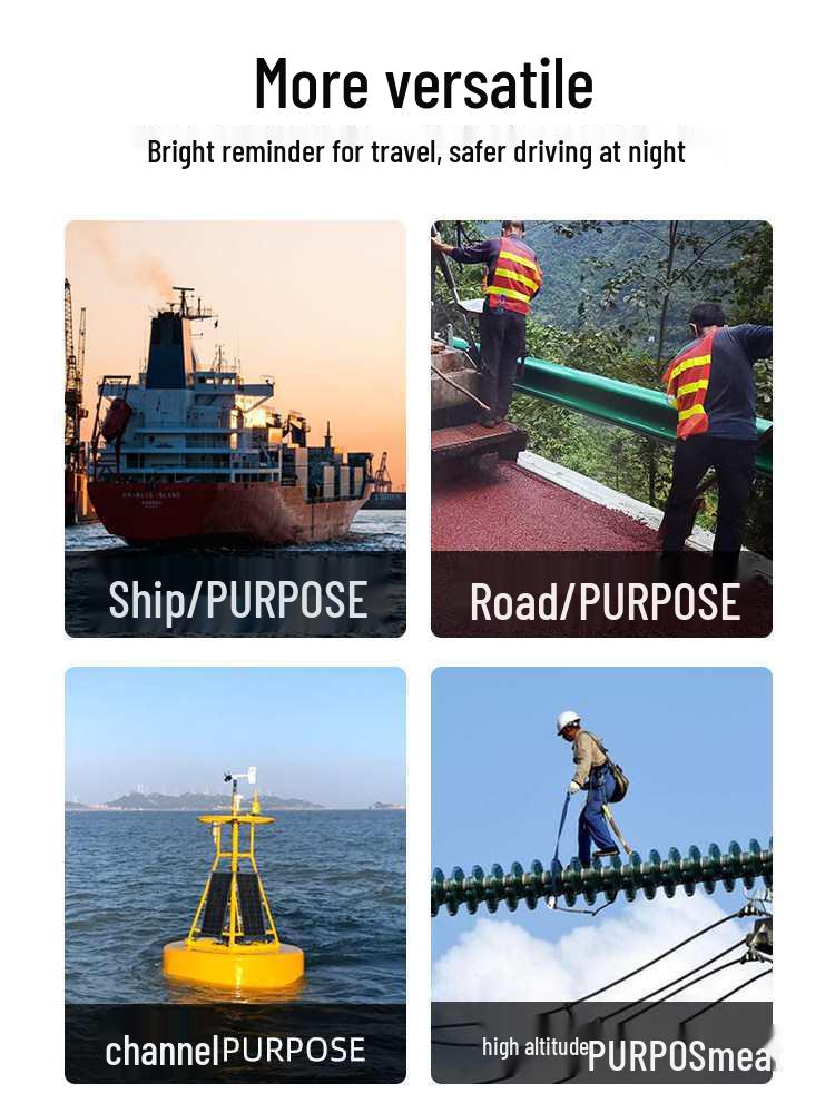 Marine LED Solar-Powered Three-Color Navigation and Warning Light