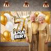 Фотофон для 70-летия Золотая Рамка Баннер для Вечеринки в Честь 70-летия Фон для 70-летия Типографика Для Банкетного Зала