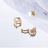 Jewelry Gold Color Geometric Flower Flower Ear Buckles Korean Style Hoop Earrings Women Earrings