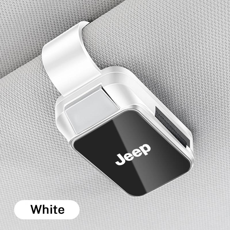 For Jeep Car Sun Visor Mount Sunglasses Clip Holder Bracket Portable For Jeep Renegade Wrangler Compass Gladiator Cherokee JL