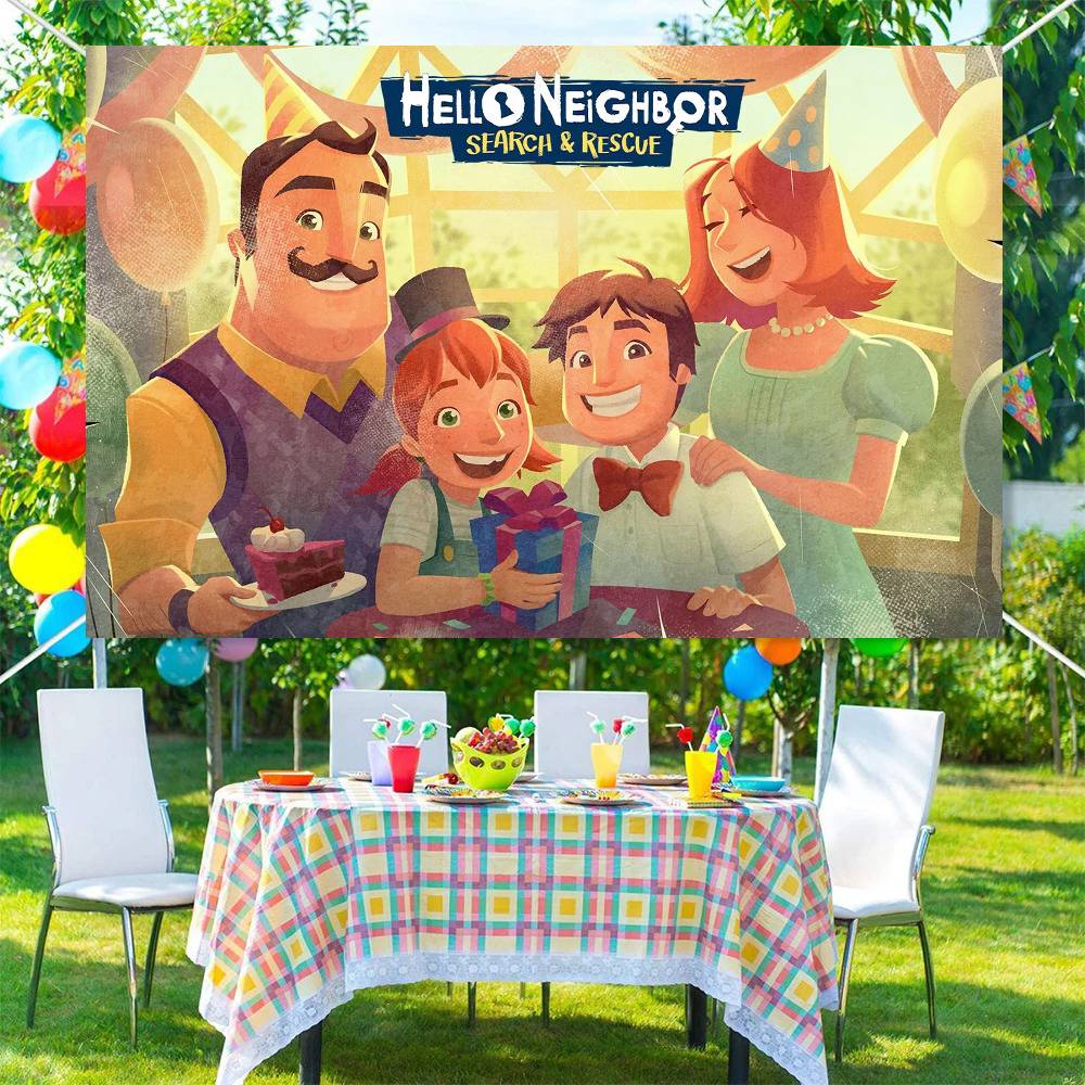 Game HELLO N-NEIGHBOR Photography Backdrops Kids Birthday Photo Background Studio Portraits Photocall Props