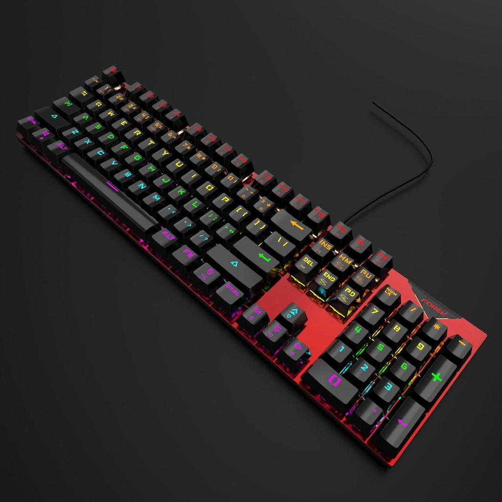 FVQ302 Проводная механическая игровая клавиатура - Светящаяся подсветка, Синие переключатели