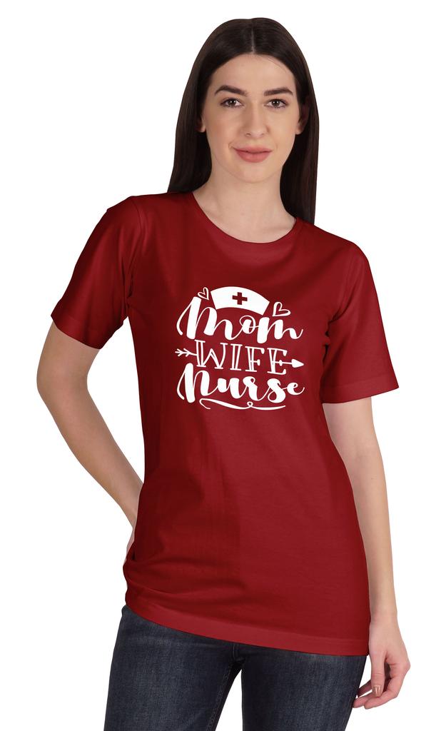 Inkmeso Женская футболка с круглым вырезом для мамы, жены, медсестры, топы, стандартный крой, хлопковая футболка
