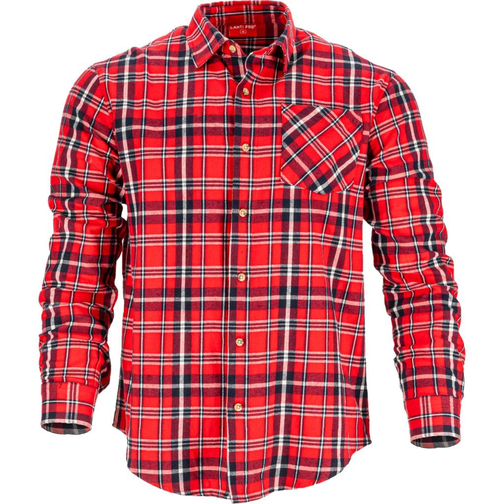 Flannel Shirt Red-Navy, 170G/M2, "2Xl", Ce, Lahti