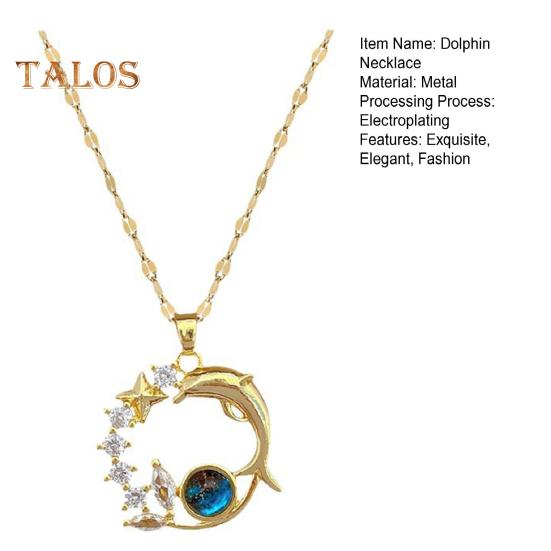 Ожерелье в виде звезды дельфина с кубическим цирконием, подвеска в виде планеты неба, ожерелье с изображением океанских животных, цепочка для ключицы, подарок для женщин