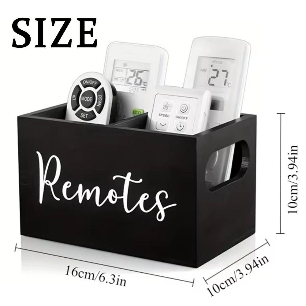 Creative Remote Control Storage Box 2 Compartments Wooden Partition Storage Box  Classroom Supplies