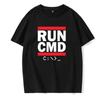 Мужская летняя футболка Run Command Футболка из хлопка с принтом букв для программиста