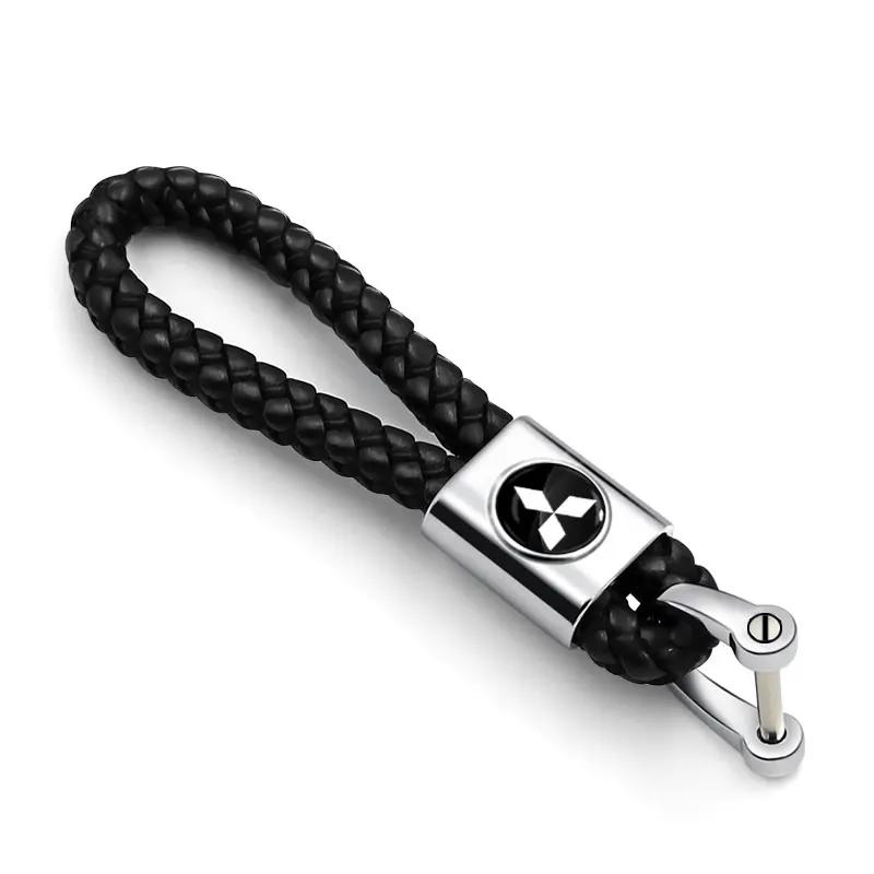 bljm6 For Mitsubishi Outlander Lancer 9 ASX RALLIART Eclipse L200 Pajero Car Keychain Car Emblem Keyrings Key Case Car Accessories