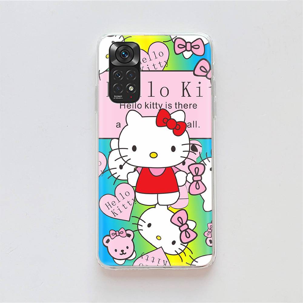 Чехол KT59 Hello Kitty Girl для Samsung A04 A14 A23 A34 A54 M23 M33 M52 M53 Realme 10 9 C30S C35 C55 VIVO Y02S Y21 Y33S Y51 X80 Pro, прозрачный чехол