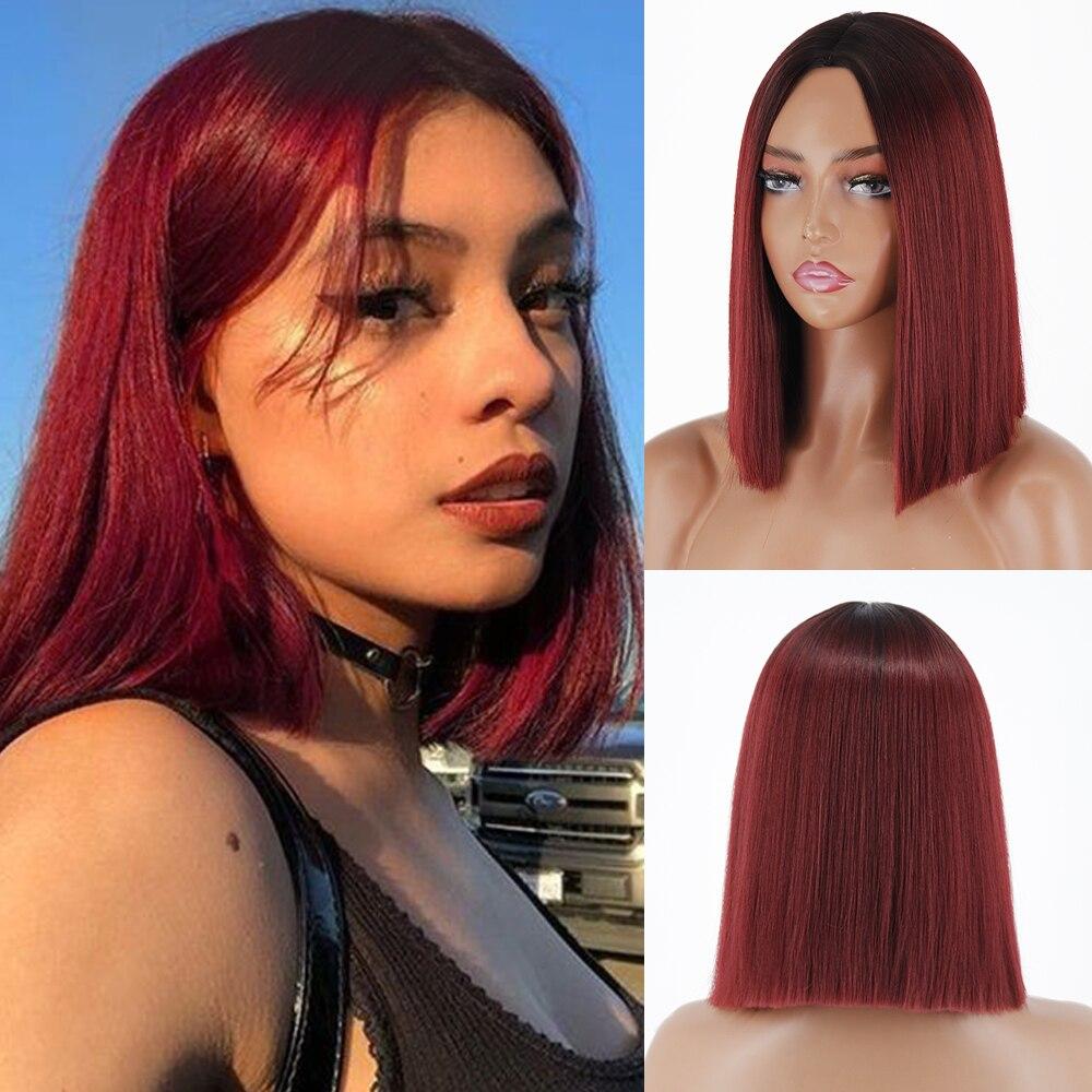 XINRAN Короткий прямой черный парик длиной до плеч для женщин, Хэллоуин, косплей, термостойкое синтетическое волокно, модные парики в стиле Лолиты