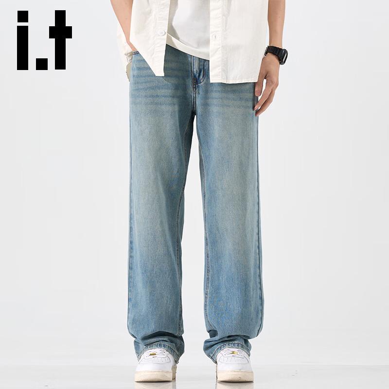 Izzue it Мужские джинсы из лиоцелла Tencel свободного прямого кроя