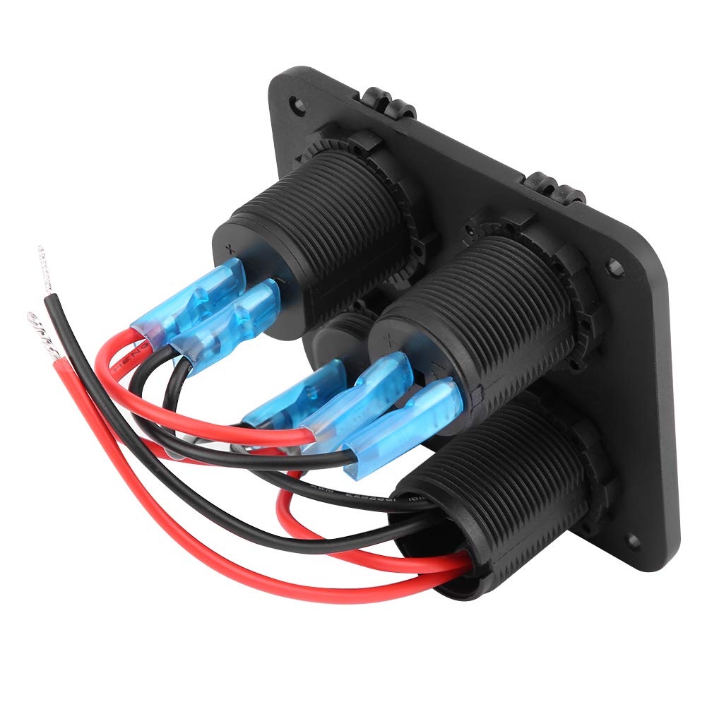Keenso 4-позиционная водонепроницаемая панель переключателей DC12/24V со светодиодной подсветкой, тумблерами ВКЛ/ВЫКЛ, USB-розеткой 4,2А, вольтметром и гнездом прикуривателя (Синий свет) для морского использования