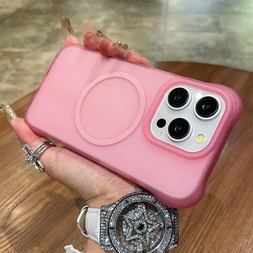 Роскошный мягкий силиконовый магнитный чехол для зарядки Magsafe для iPhone 14 11 12 13 15 Pro Max матовый прозрачный цветной ударопрочный чехол