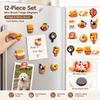 12PCS Resin Bread Fridge Magnets Miniature Food Refrigerator Magnets  Home Office Decor