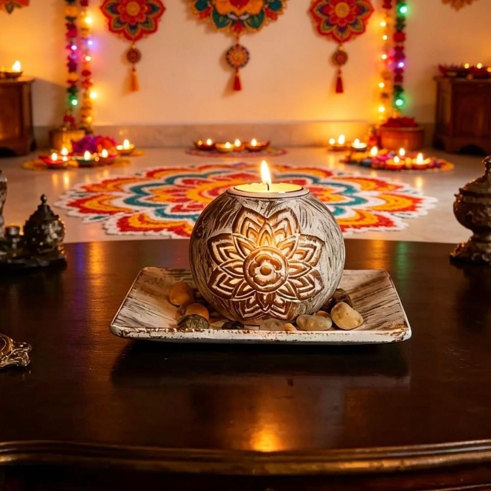 with Tray Tealight Candlestick Wood Wooden Candle Holder Decorative Candlestick  Bedroom