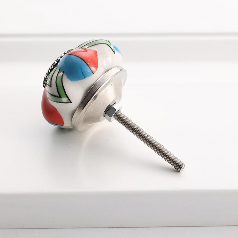 1 шт. Железный материал Винтажная ручка для шкафа Европейский стиль Расписной узор Изысканная форма тыквы Украшение для дома Многоцветный