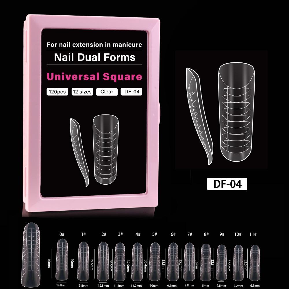 Coffin Shape Full Cover Nail Molds Thin Acrylic Nail Tips  French Manicure Tool