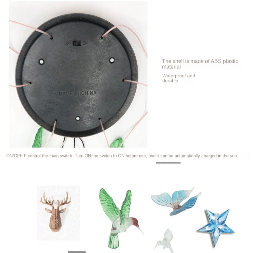 Solar Power Generation Solar Lighting Lamp Plastic Outdoor Wind Chimes Portable Wind Chimes