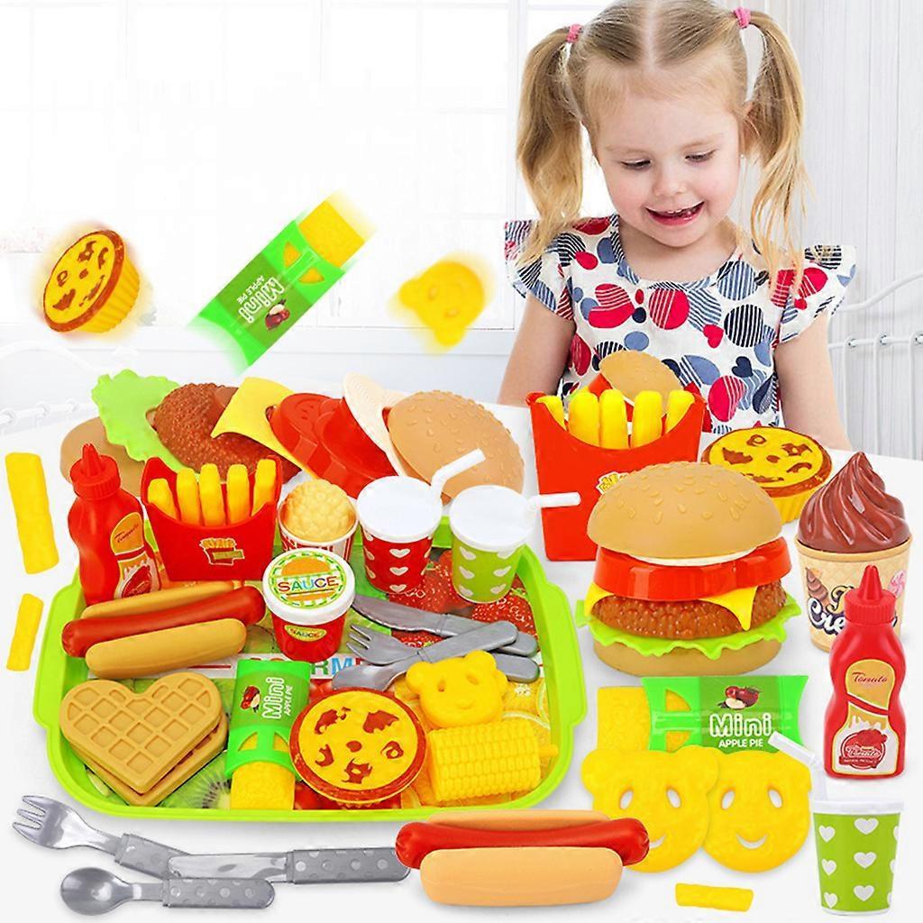 18/24Pcs Fancy Pretend for Play Fast Food Set Hamburger French Fries Simulation Toys Children Birthday Gift