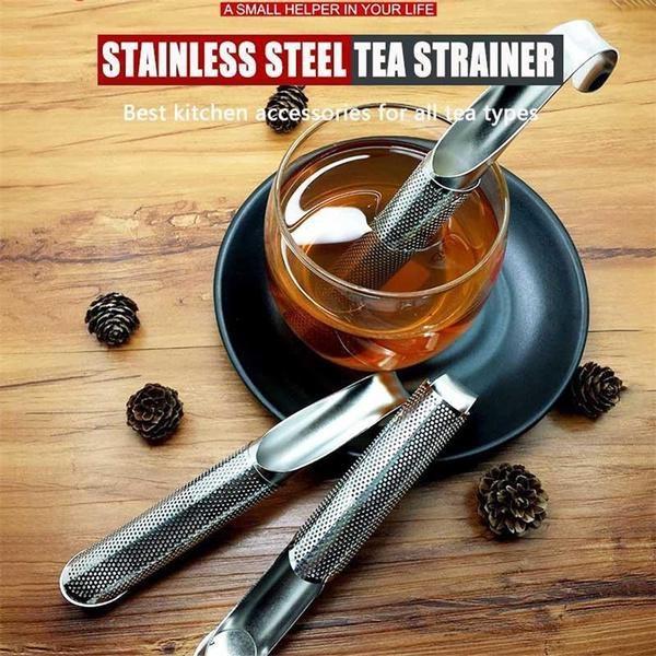 New Stainless Steel Tea Infuser Filter New Pipe Design Metal Tea Strainer for Mug Fancy Filter for Puer Tea Herb Tea Coffee Tools Kitchen Accessories