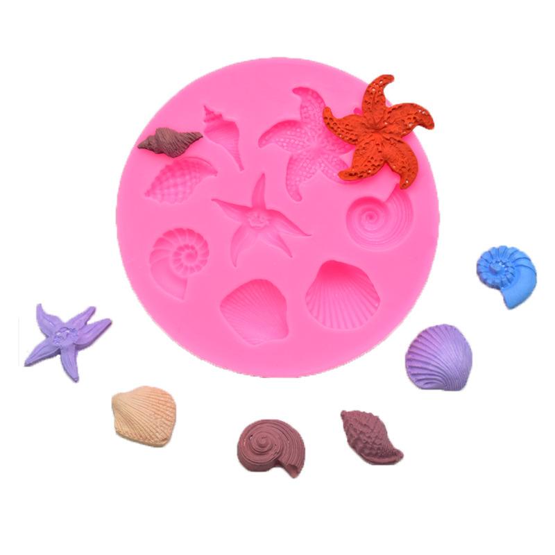 DIY Marine Themed Silicone Mould Baking Molds Tools Fondant Cake Moulds for Cake Cupcake Decorations Candy Chocolate Baking Molds AVE