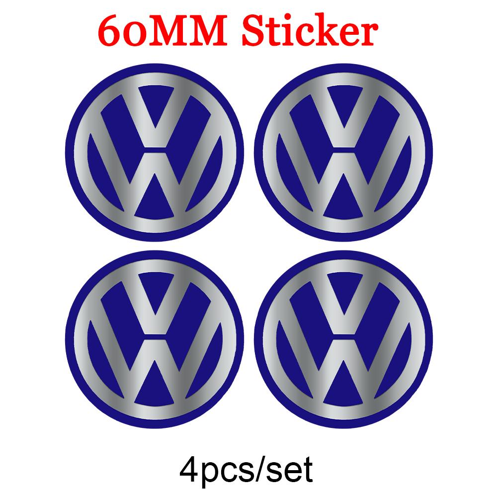 W12356/60/65mm 4pcs Car Wheel Center Hub Caps Sticker for Volkswagen VW Golf 4 5 6 7 Bora MK7 Beetle Touran Tiguan GTI R Line R32