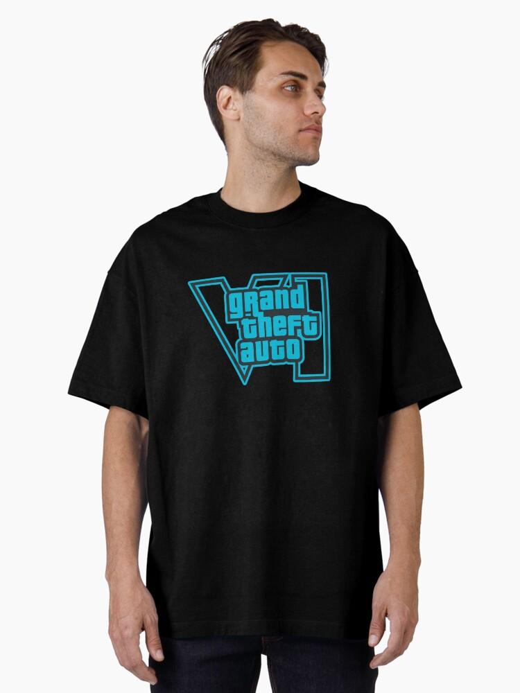 Grand Theft Auto GTA 6 Grand Theft Auto 6 Vice City Logo Cool Blue Oversized T-Shirt