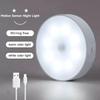 Motion Sensor Light Led USB NightLights Round Chargeable Lamp for Bedroom Kitchen Stair Hallway Wardrobe Cupboard Lighting