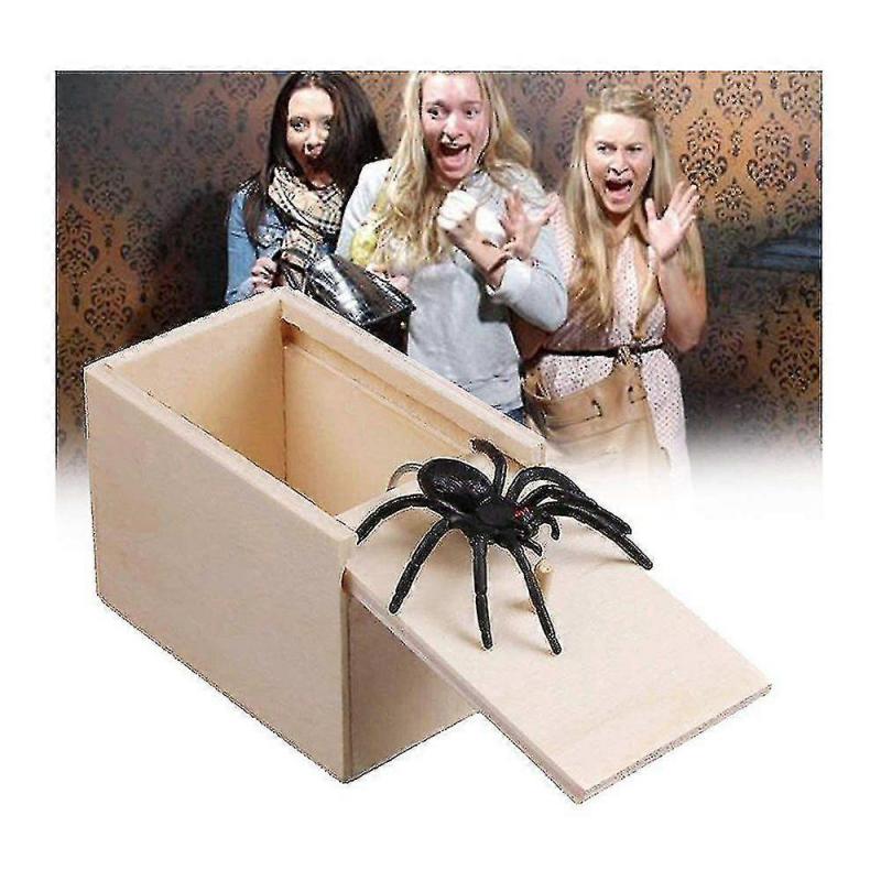 Joke Items To Scare Funny Spider In A Wooden Box Toy Prank Gift For Women And Men Funny Surprise Box Fast