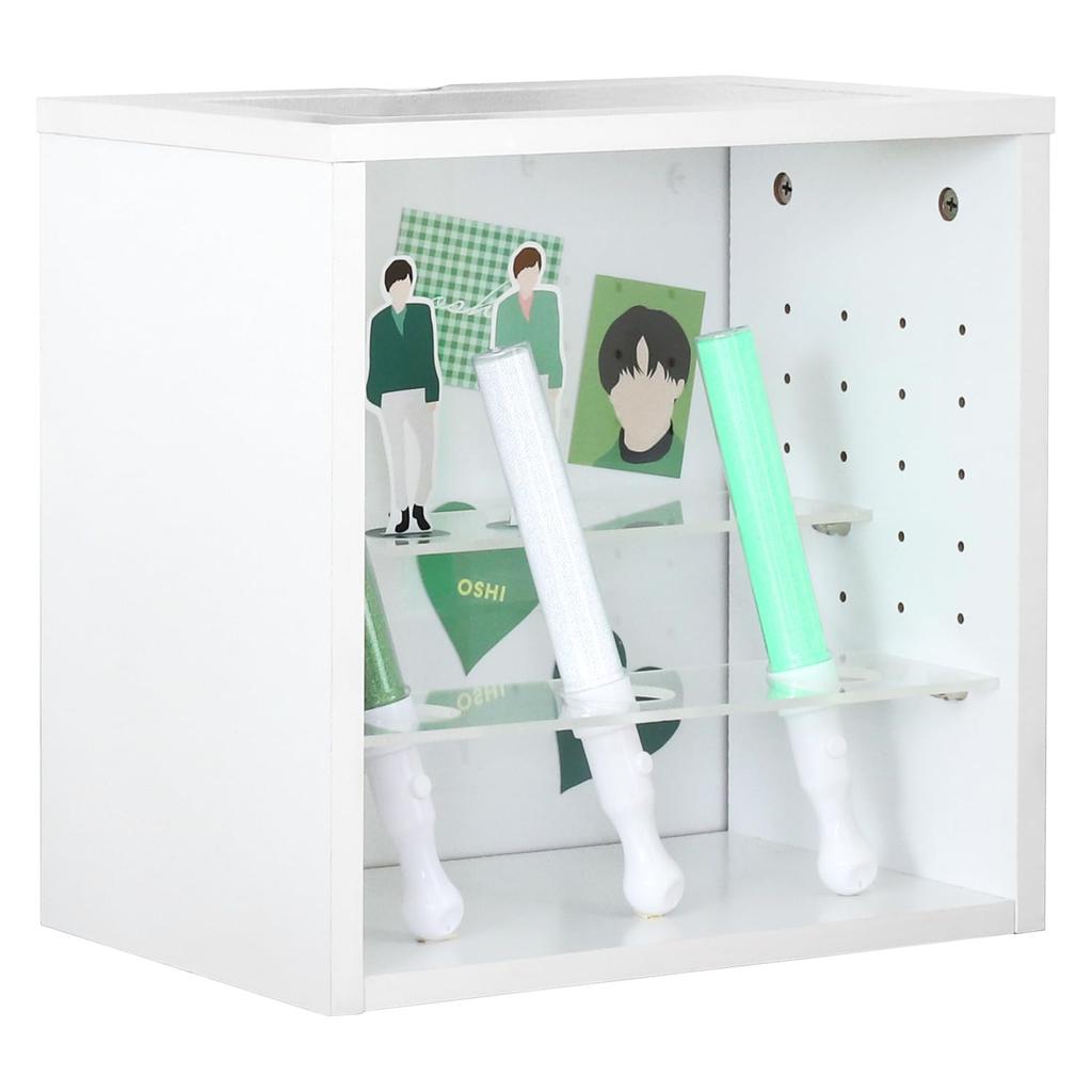 Fuji Boeki Oshikatsu Box Color Box 1 Tier Width x Depth 25 x Height White Oshikatsu Storage Cube Box Penlight Stand Fan Storage 19240 36.6 36.6cm