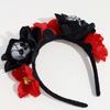 Rose Flower Crown Halloween Skull Hair Hoop Crown Headwear Halloween Flower Hairbands  Party Decor