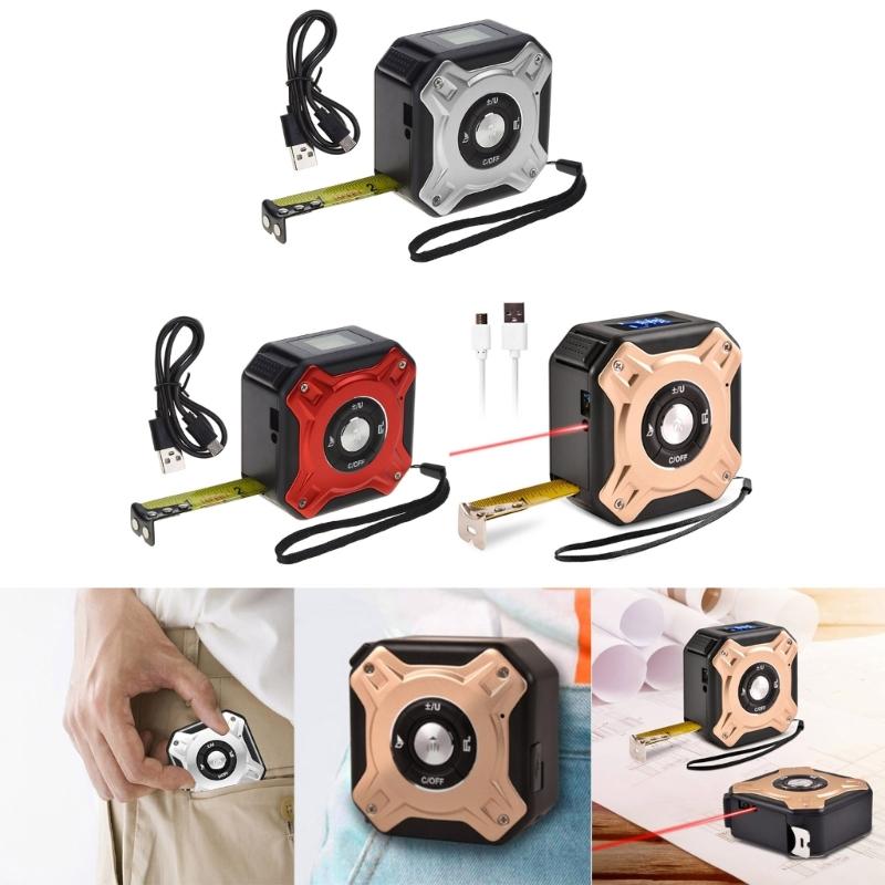 L aser Tape Measure 2 in 1 Digital La ser Distance Meter Measuring Area/Volume/Pythagorean 131Ft/40M