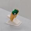 Rich Green Colombian Emerald 925 Sterling Silver Yellow Gold Overlay Ring Jewelry