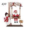 Indoor Christmas Party Decoration 3D Wooden Santa Swing Tabletop Decor, Snowman Ornament, Stable Table Ornament Farmhouse Xmas Shelf Mantel