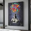 Бэнкси Холст Плакат Мальчик Воздушный Шар Украшение Картина Граффити Холст Картина Настенное Украшение Дома