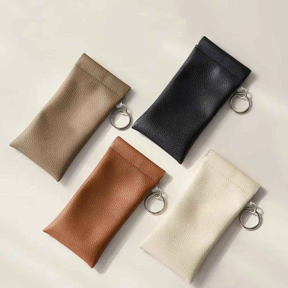 PU Leather Glasses Protective Case Dustproof Eyewear Pouch Portable Glasses Storage Bag Travel Use