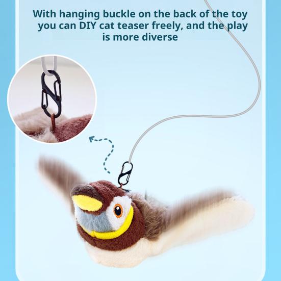 1 шт/2 шт интерактивная щебечущая игрушка для кошек-птиц электрическая симуляция плюшевые животные сенсорная активация