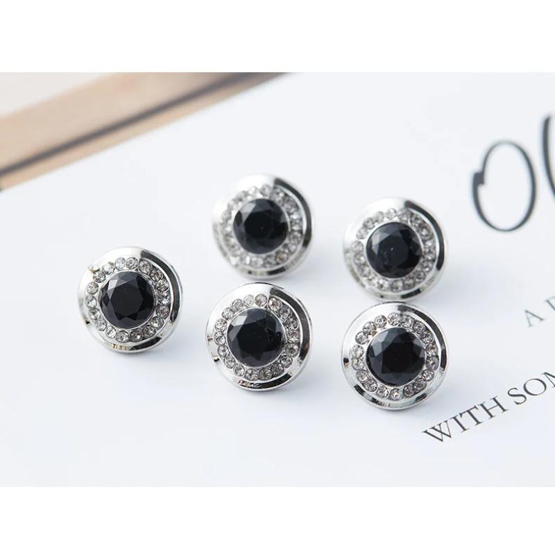 5 шт. модные пуговицы с драгоценными камнями, маленькие роскошные металлические пуговицы на ножке, женские декоративные пуговицы для одежды
