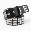 Punk Pyramid Cyber Subculture Goth Square Beads Rivet Belt Belt Female