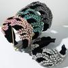 Baroque Velvet Headband: Diamond-Studded, Maple Leaf Design, Luxurious Shiny Hair Accessory for Banquets