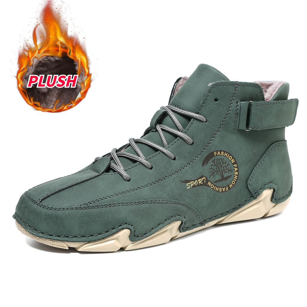 Теплая мужская повседневная обувь для осени и зимы, короткие ботинки для улицы, повседневные мужские женские ботинки, плюс бархат, большой размер, мужские ботинки Мартин
