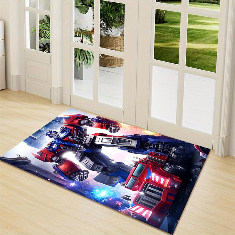 1Pc Transformers Optimus Prime Battle Scene Carpet Rug Customizable Soft Washable Antislip Home Living Room Sofa Mats Personalized Rug 091779