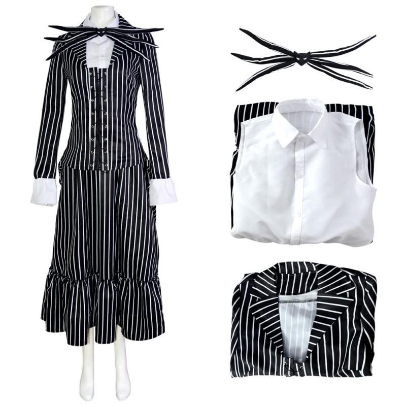 Jack Skellington Cosplay Costume Full Set Halloween Christmas Party Unisex