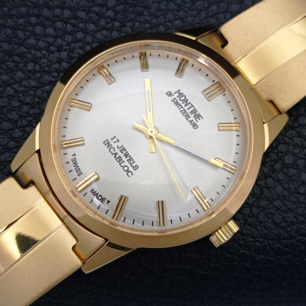 ВОССТАНОВЛЕННЫЕ ВИНТАЖНЫЕ МУЖСКИЕ ЧАСЫ MONTINE OF SWITZERLAND 17J С ПОЗОЛОЧЕННЫМ КАЧЕСТВОМ a285407-12 Montine-a285407-3