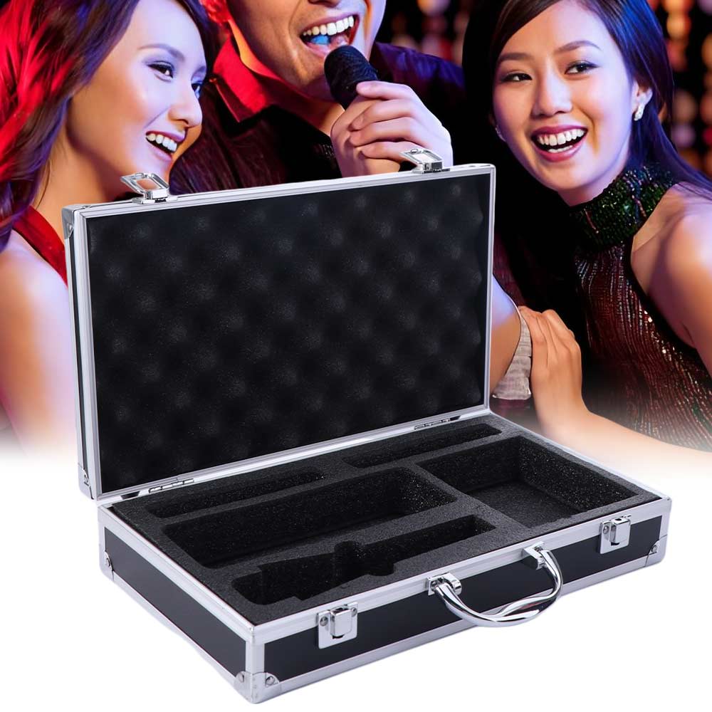 Sponge Compartment Microphone Carrying Case Portable Instrument Box Karaoke Storage Case Singing
